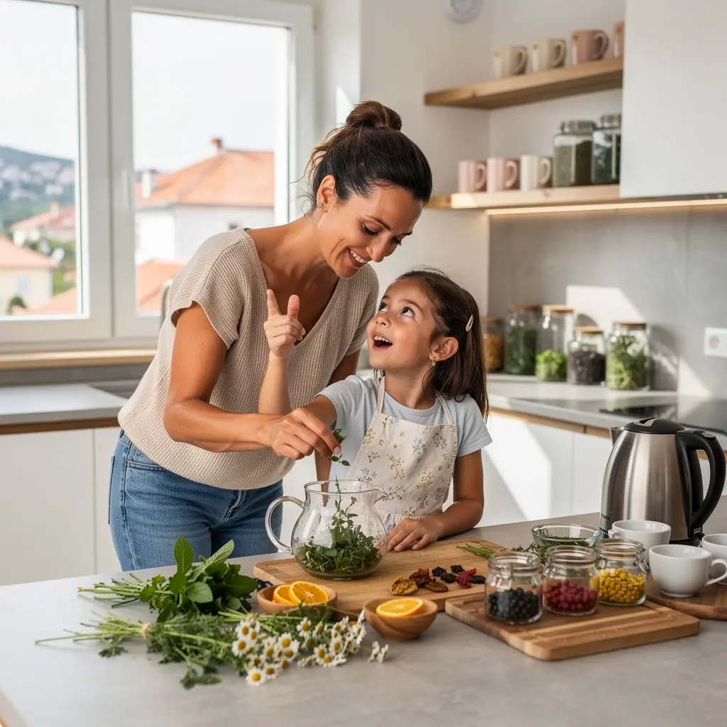 Tradicionalna ceremonija pripreme čaja s hrvatskim motivima.