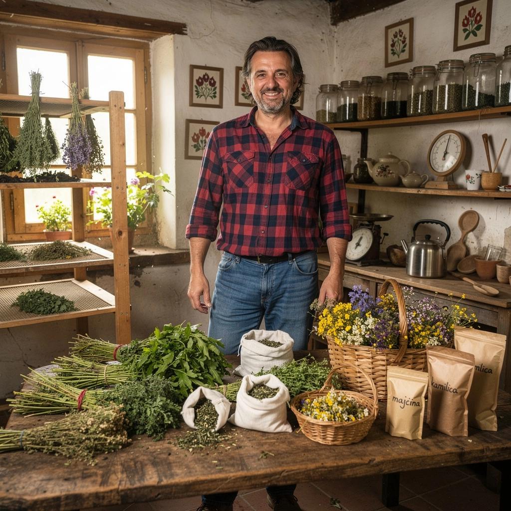 Tradicionalni hrvatski čaj s mentom, poslužen uz krišku limuna na bijelom tanjuru.